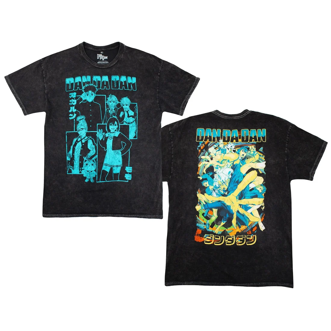 Dan Da Dan Character Blocks Blue Panels T-Shirt-zoom-3