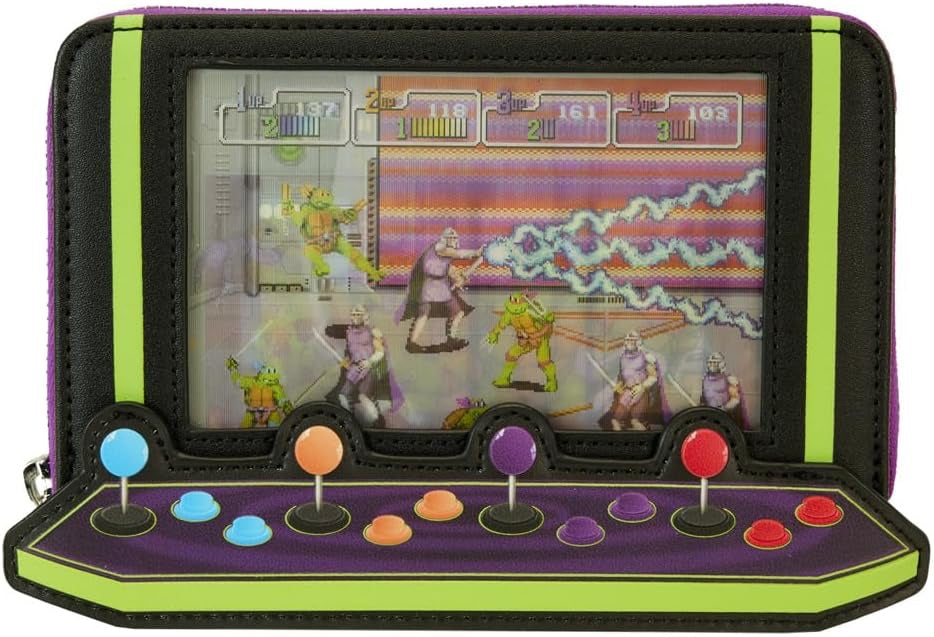 Loungefly Nickelodeon TMNT 40th Anniversary Vintage Arcade Zip-Around Wallet-1