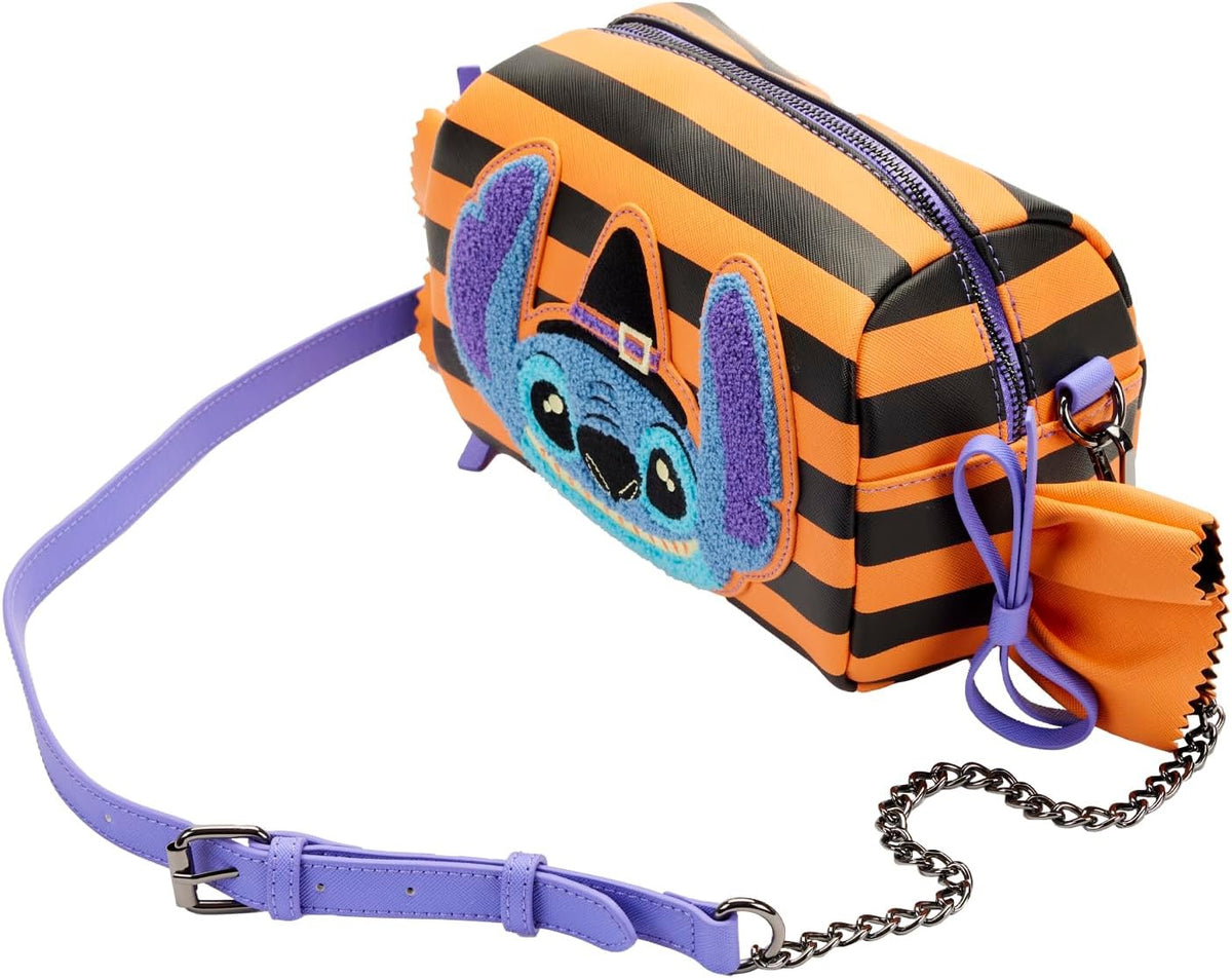 Loungefly Disney Lilo and Stitch Striped Halloween Candy Wrapper Crossbody Bag Purse-zoom-4