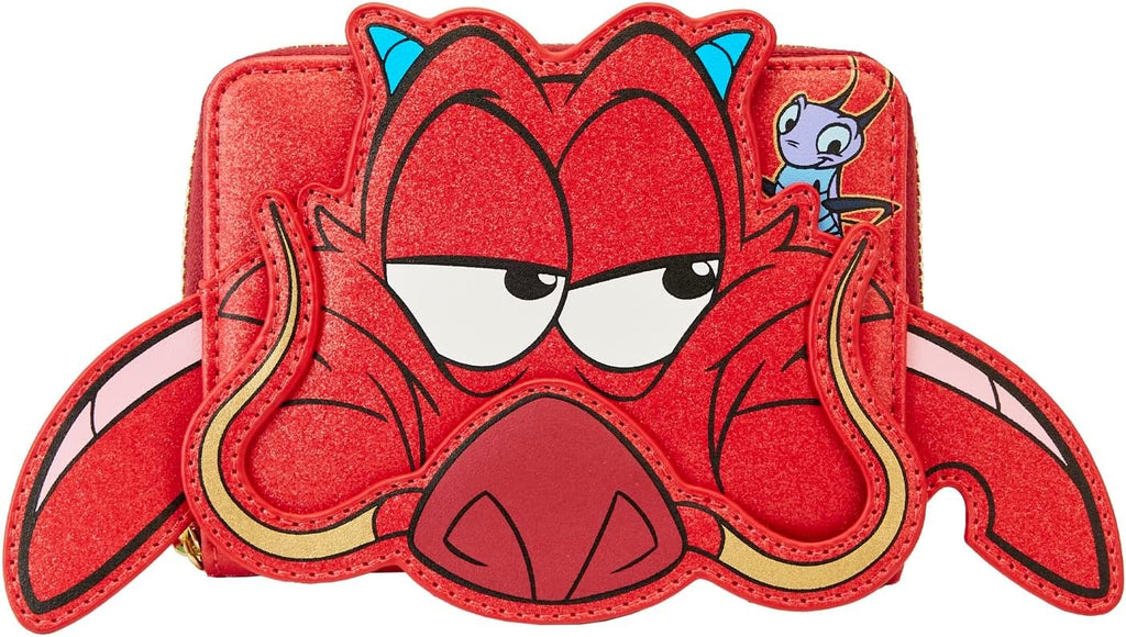 Loungefly Disney Mulan 25th Anniversary Mushu Glitter Cosplay Zip-Around Wallet