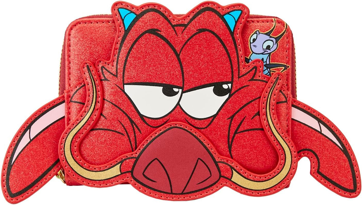 Loungefly Disney Mulan 25th Anniversary Mushu Glitter Cosplay Zip-Around Wallet-zoom-1