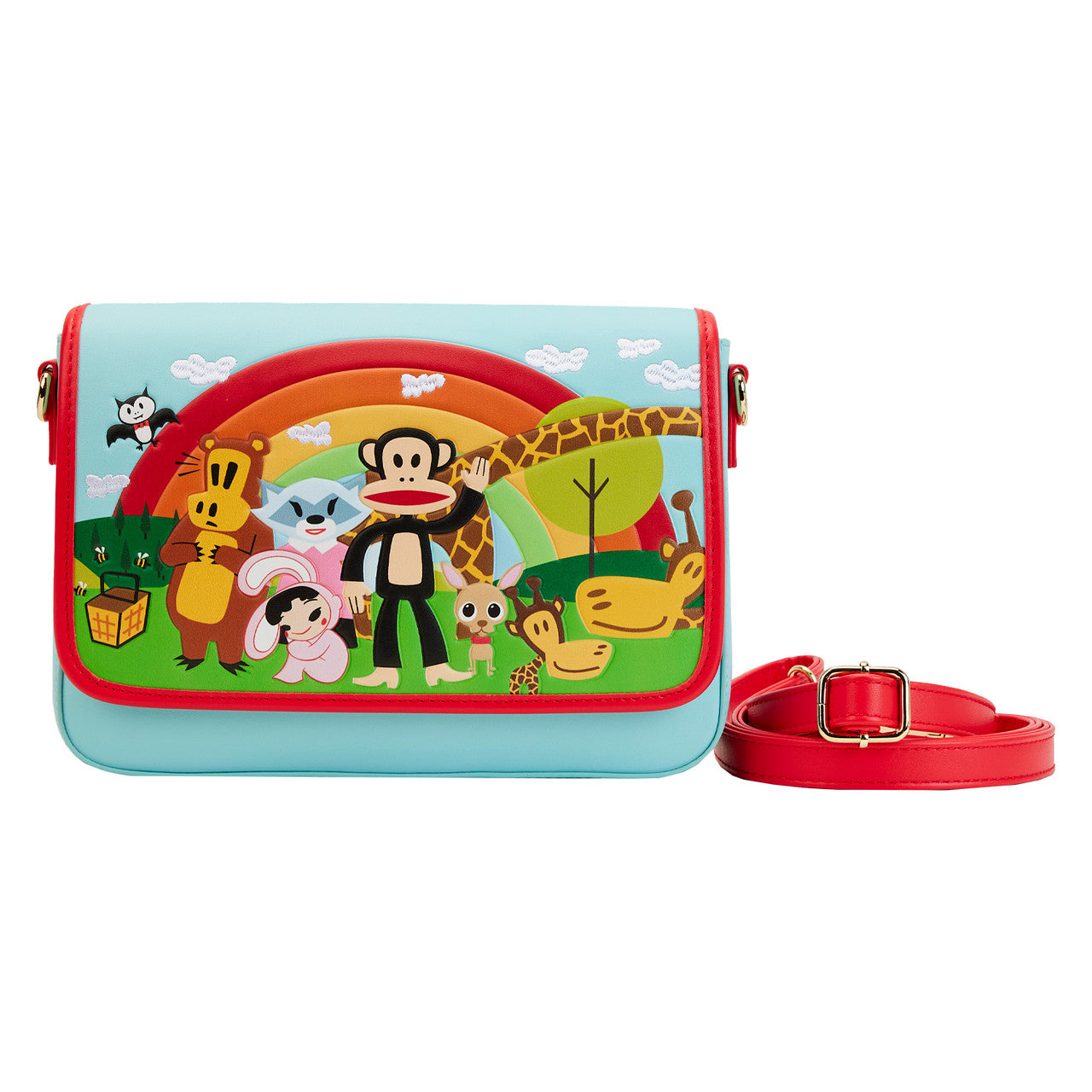 Loungefly Paul Frank Rainbow Group Crossbody Purse-2