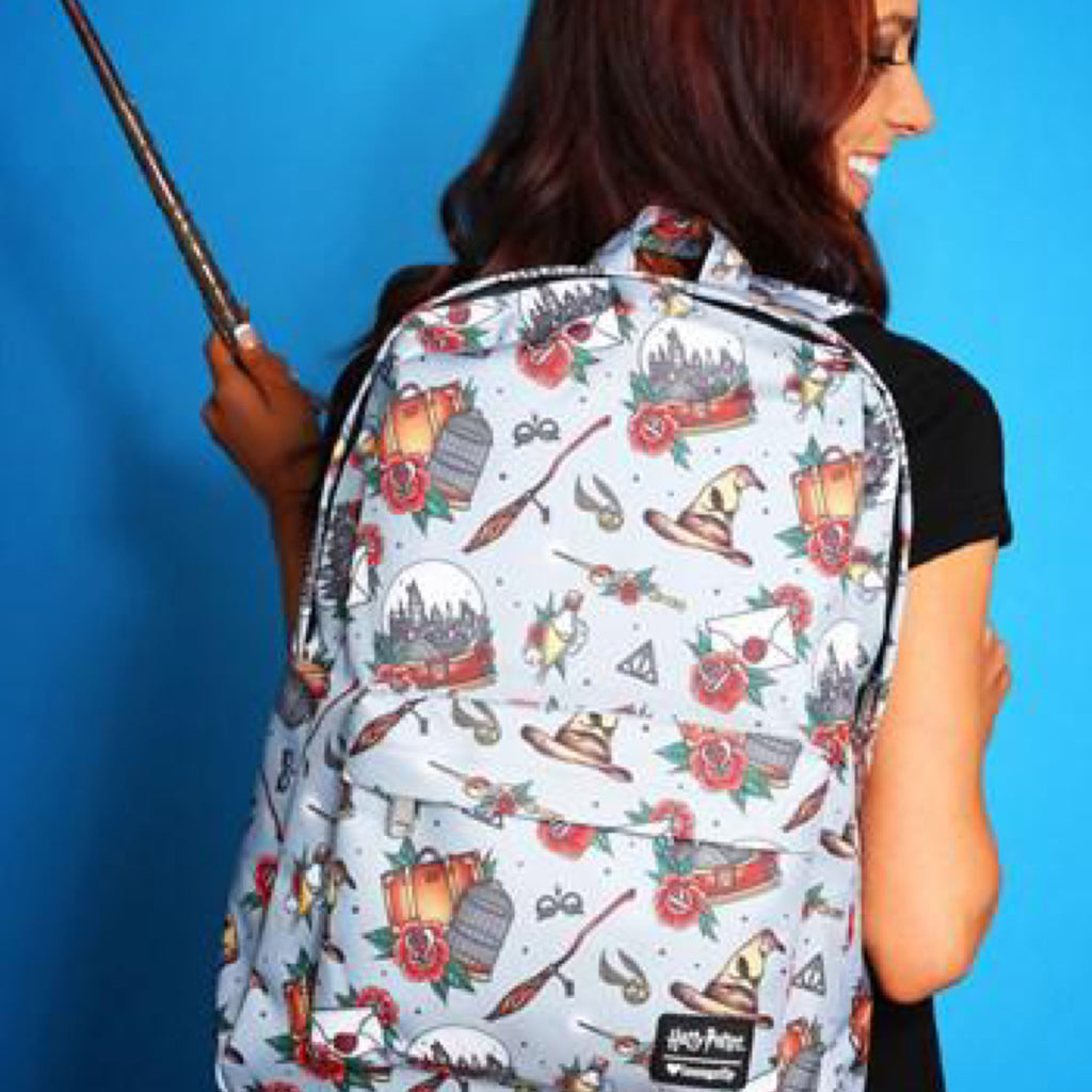 Loungefly Harry Potter Relics Tattoo All Over Print Backpack
