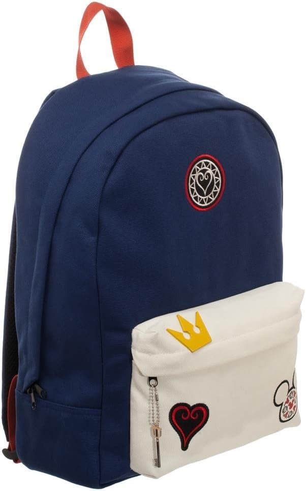 Kingdom Hearts navy blue and white Backpack with patches-3
