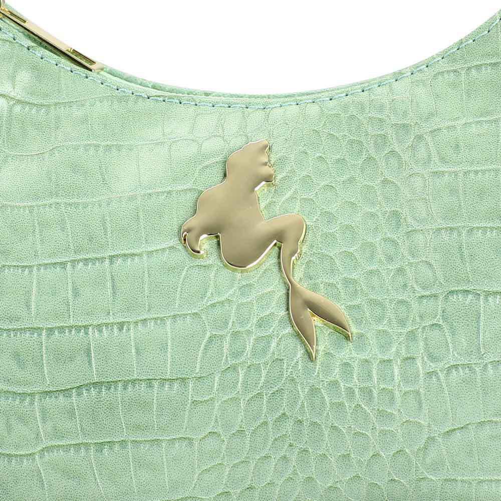 The Little Mermaid Croco Handbag with Ariel Metal Badge-zoom-6