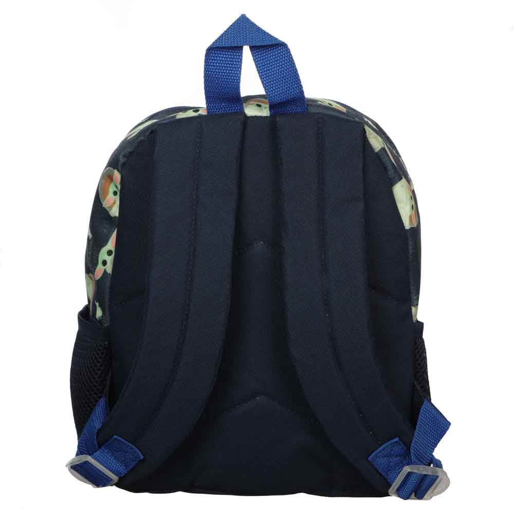 Kids Mini Star Wars Mandalorian 11 inch Mini Backpack with Grogu Diecut Patch & Toss Print-3