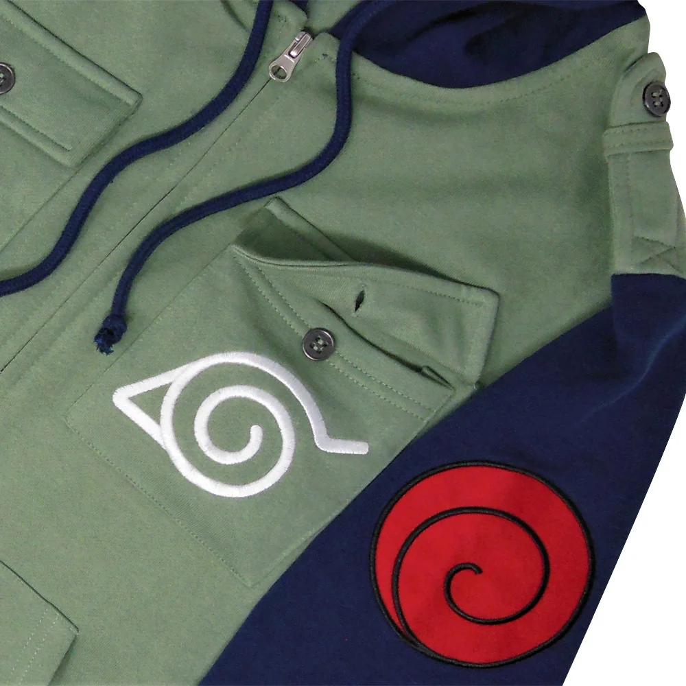 Naruto Shippuden Kakashi Cosplay Military Zip Hoodie-zoom-4