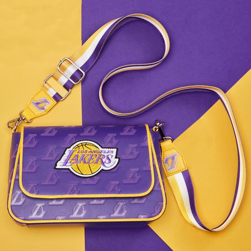 Loungefly NBA Los Angeles Lakers Debossed Logo Crossbody Purse-zoom-5