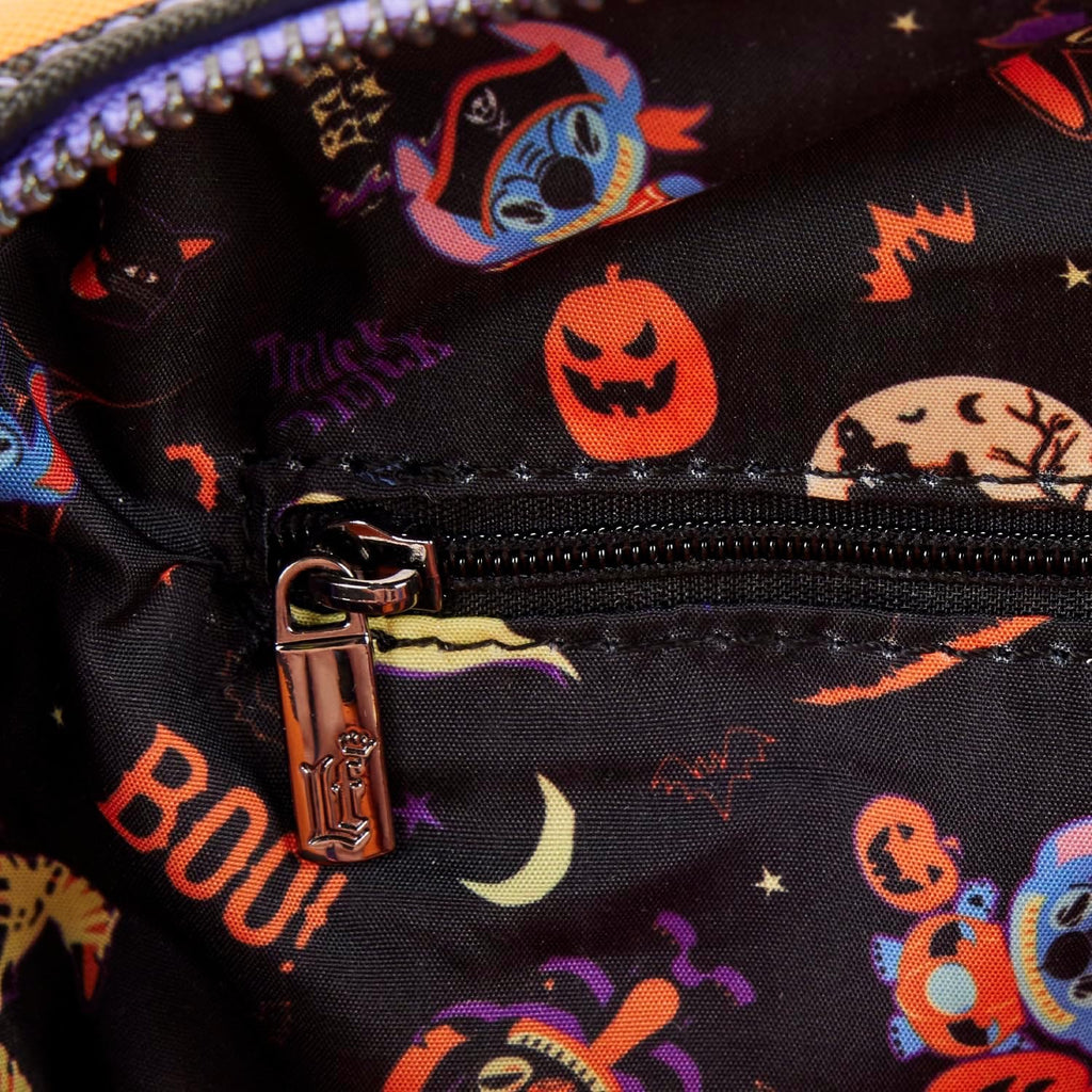 Loungefly Disney Lilo and Stitch Striped Halloween Candy Wrapper Crossbody Bag Purse