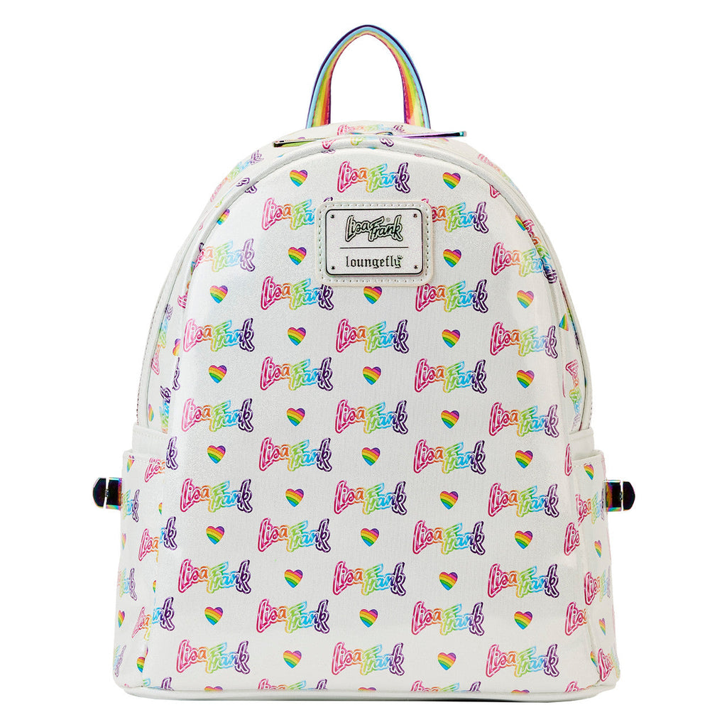 Loungefly Lisa Frank logo heart detachable rainbow bag mini backpack