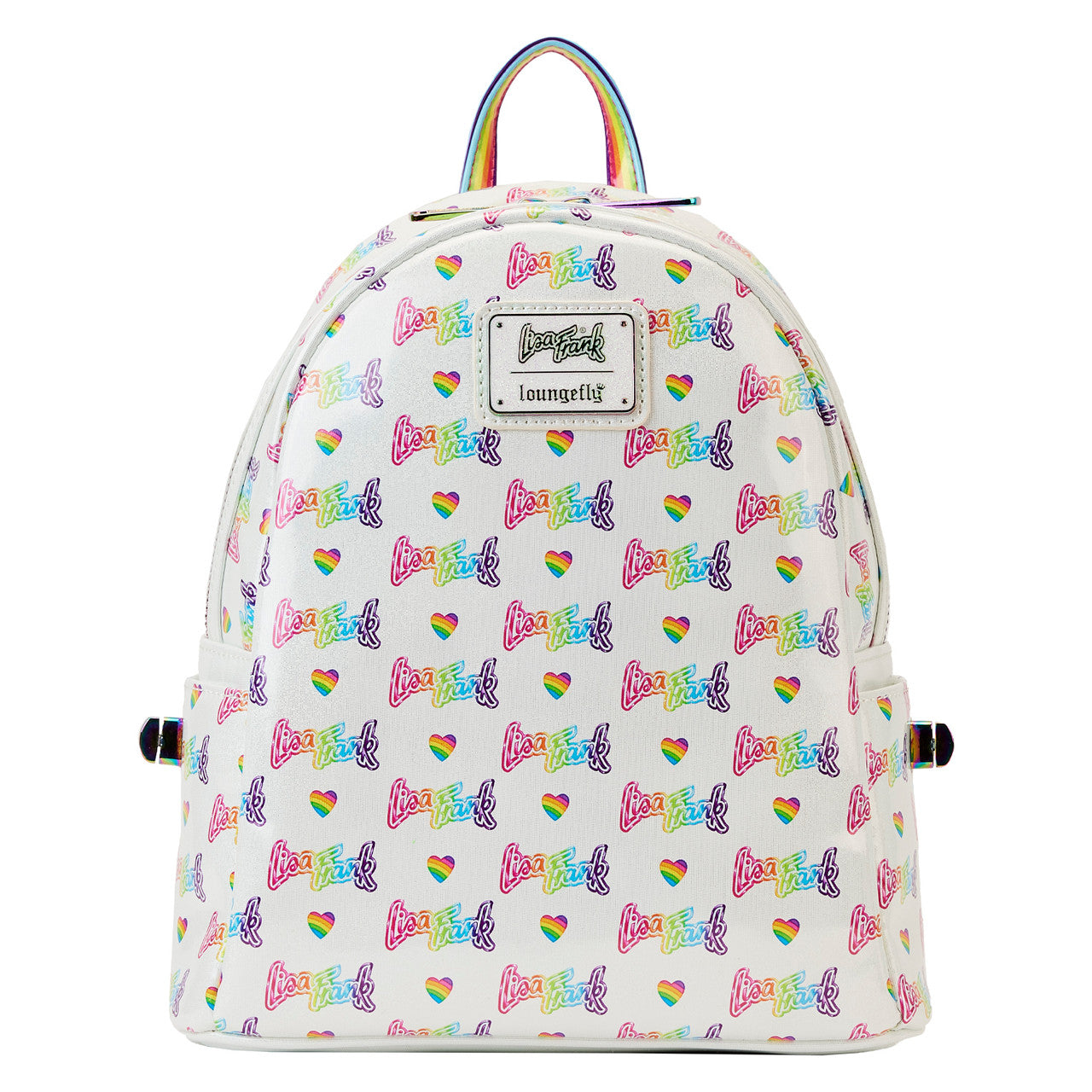 Loungefly Lisa Frank logo heart detachable rainbow bag mini backpack-5