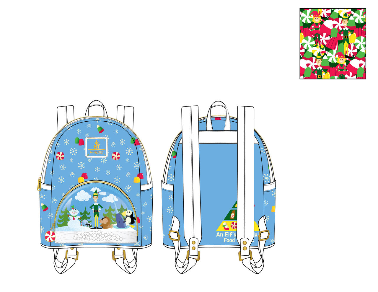 Loungefly Elf Buddy Cosplay Mini Backpack-5