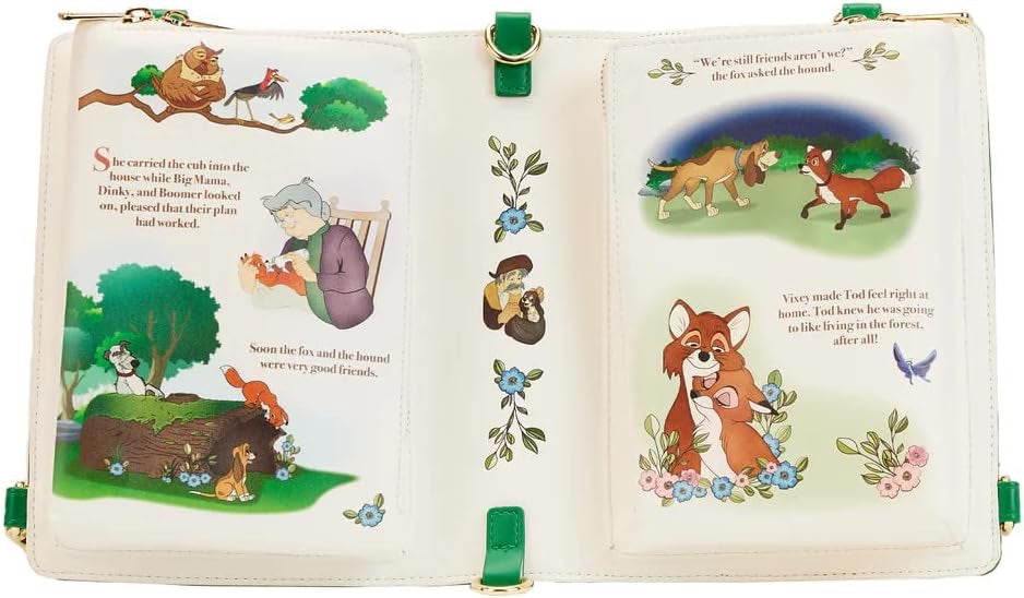 Loungefly Disney Classic Books Fox and the Hound Convertible Crossbody Backpack-zoom-4