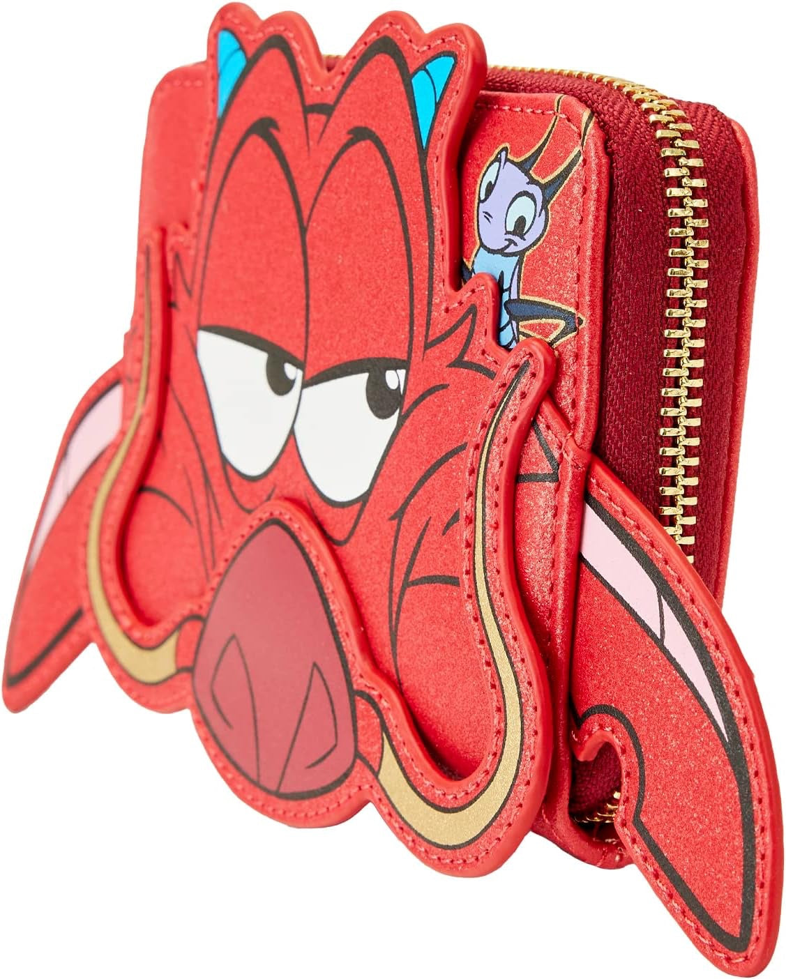 Loungefly Disney Mulan 25th Anniversary Mushu Glitter Cosplay Zip-Around Wallet-zoom-3