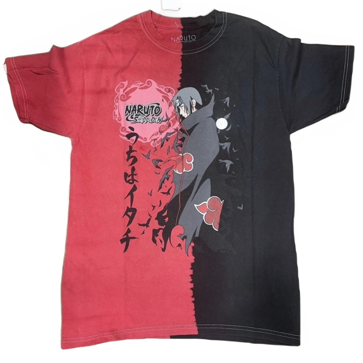 NARUTO SHIPPUDEN ITACHI AKATSUKI SPLIT DYE SHORT SLEEVE T SHIRT-zoom-2