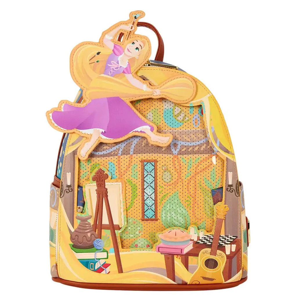 Loungefly Disney Tangled Rapunzel Glow Pin Trader Mini Backpack