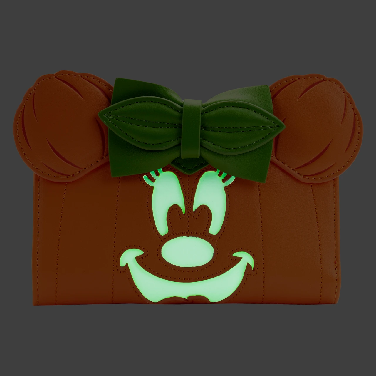 Loungefly Disney Glow Face Pumpkin Minnie Flap Wallet-4