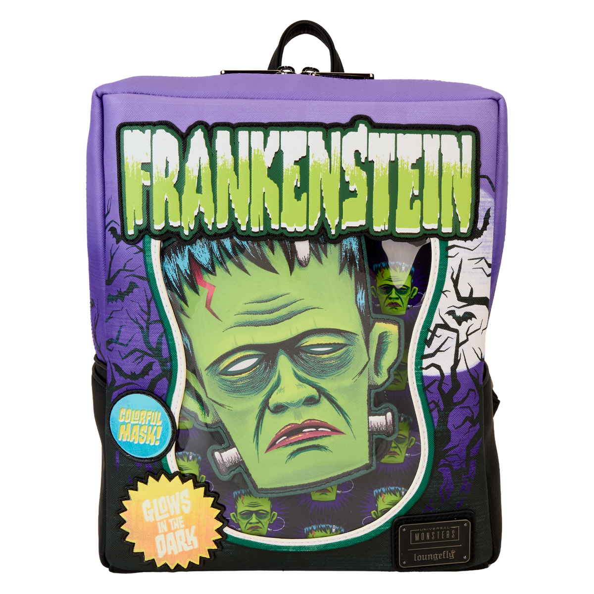 Loungefly Universal Monsters Frankenstein Neon Mask Mini Backpack-zoom-1