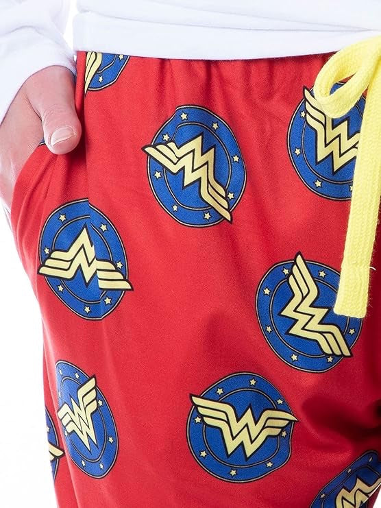 Wonder Woman DC Comics Red AOP Womens Sleep Pajama Pants-3