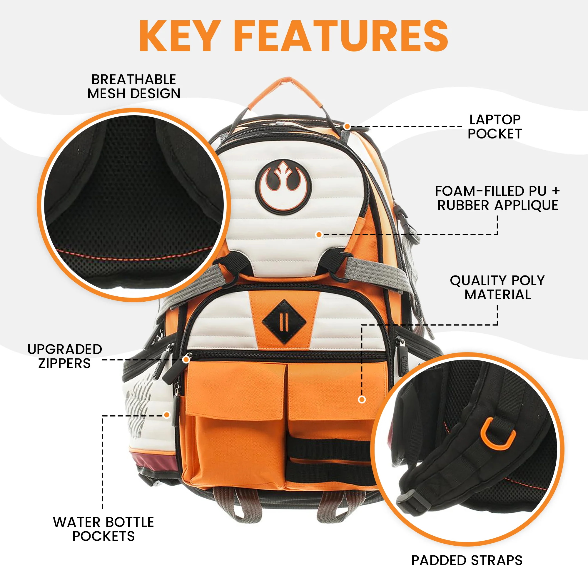 Star Wars Episode IV A New Hope Rebel Alliance adult travel backpack-zoom-5