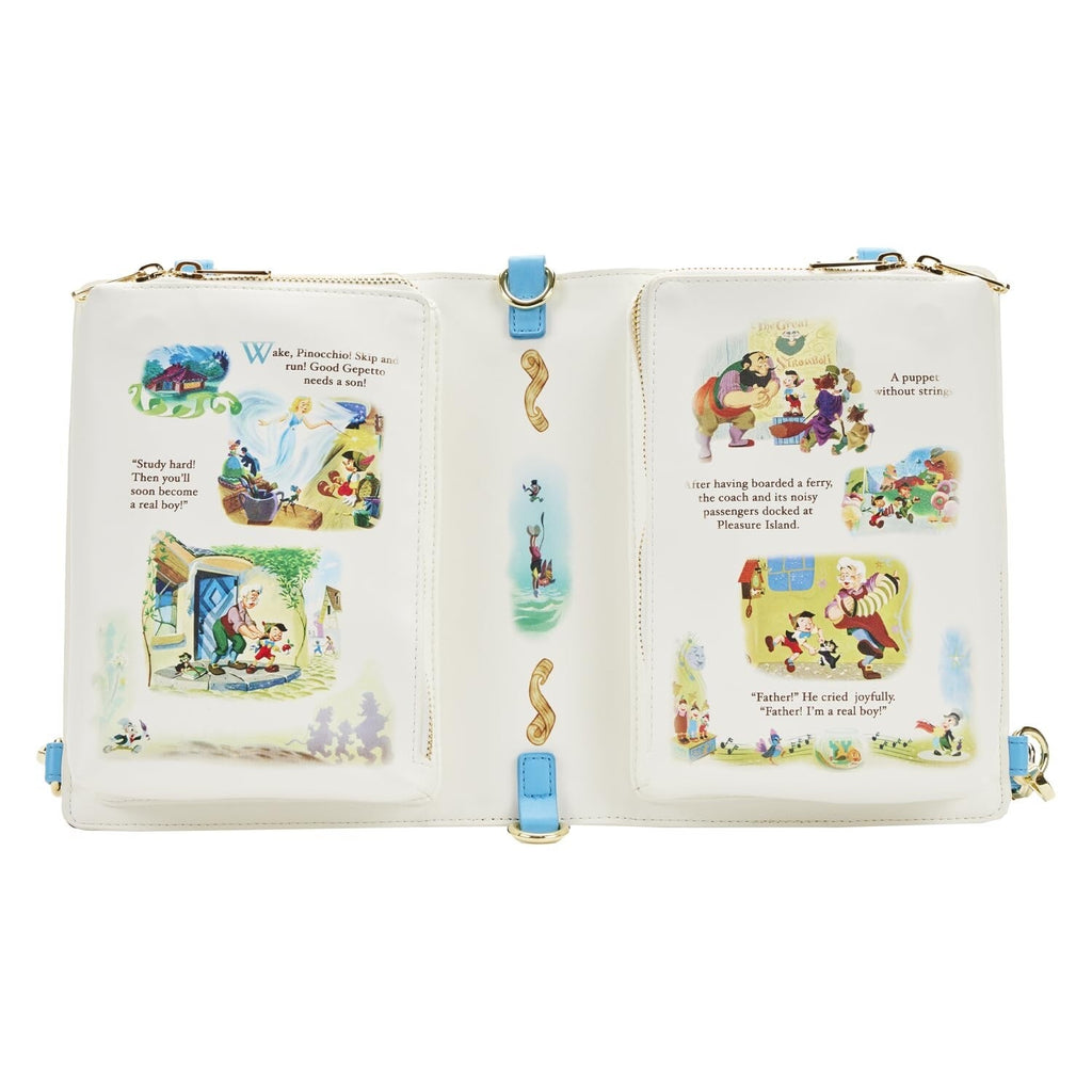 Loungefly Disney Classic Books Pinocchio Convertible Cross Body Bag