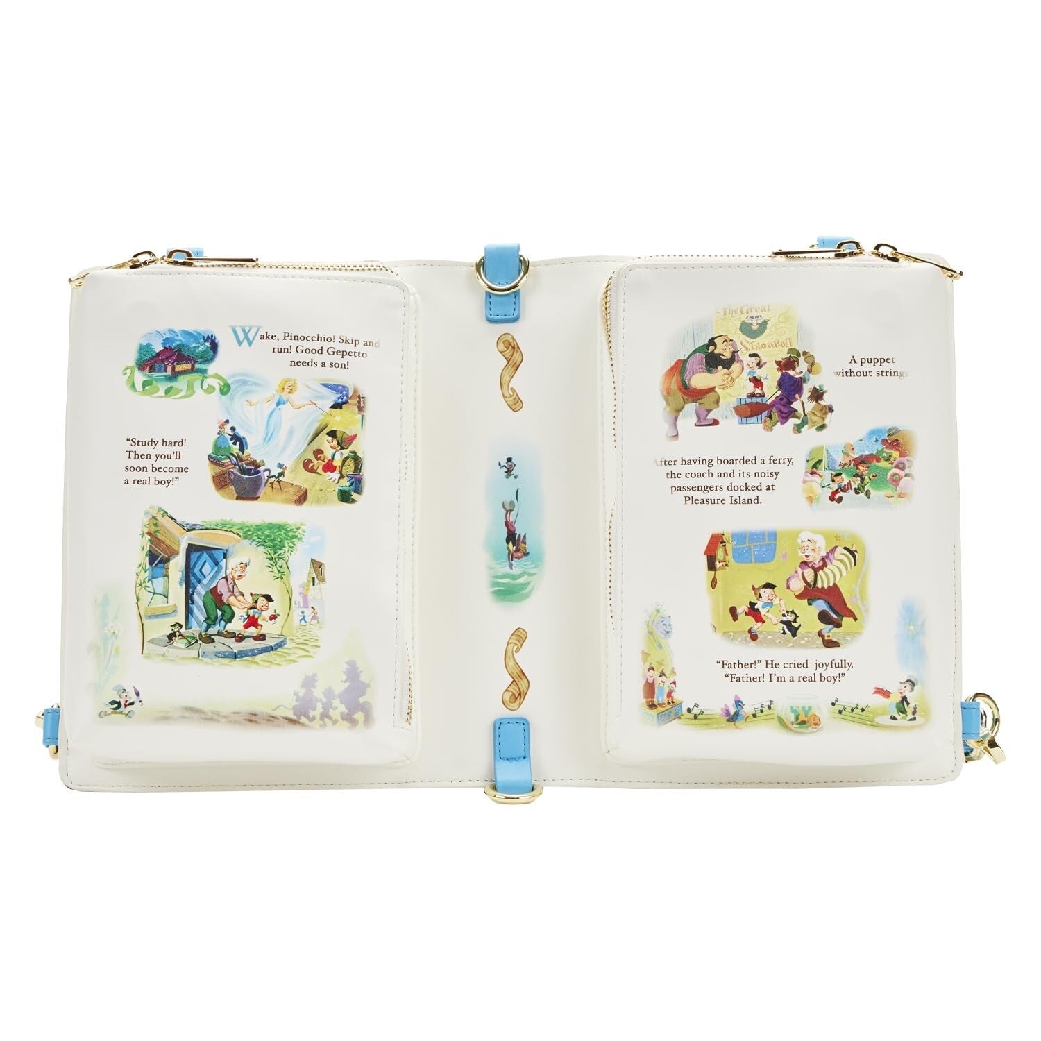 Loungefly Disney Classic Books Pinocchio Convertible Cross Body Bag-zoom-7