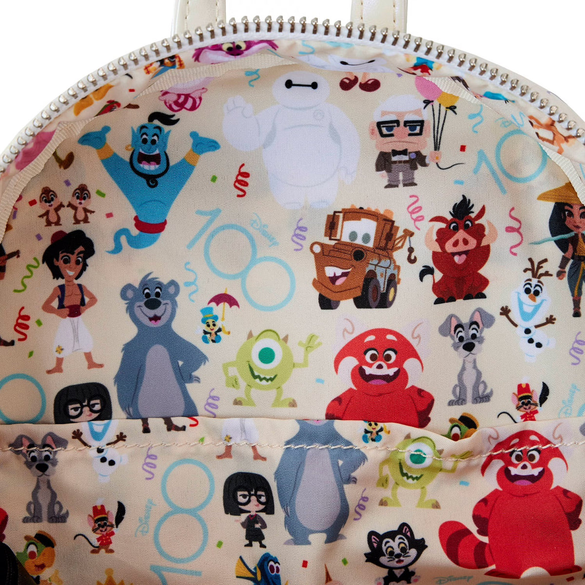 Loungefly Mini Backpack 100 Years Disney Celebration Cake Pattern  White-zoom-3