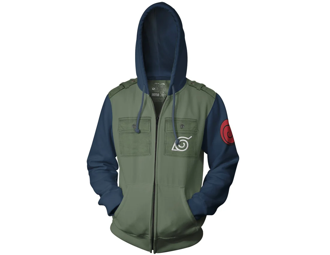 Naruto Shippuden Kakashi Cosplay Military Zip Hoodie-zoom-3