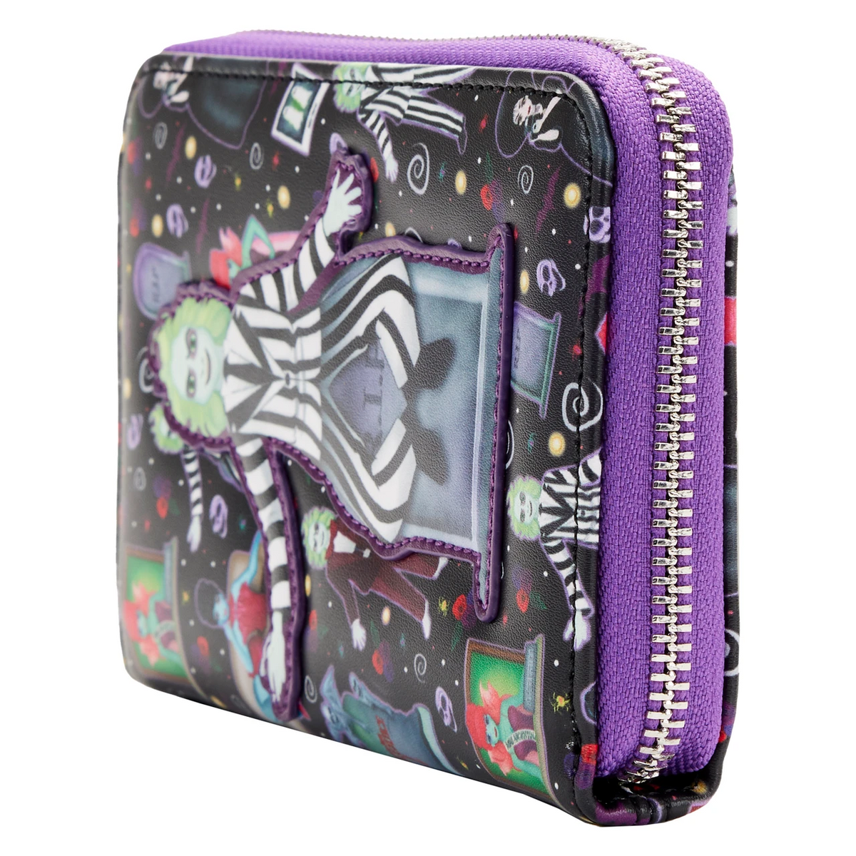 Loungefly Beetlejuice Icons Allover Print Zip-Around Wallet-4
