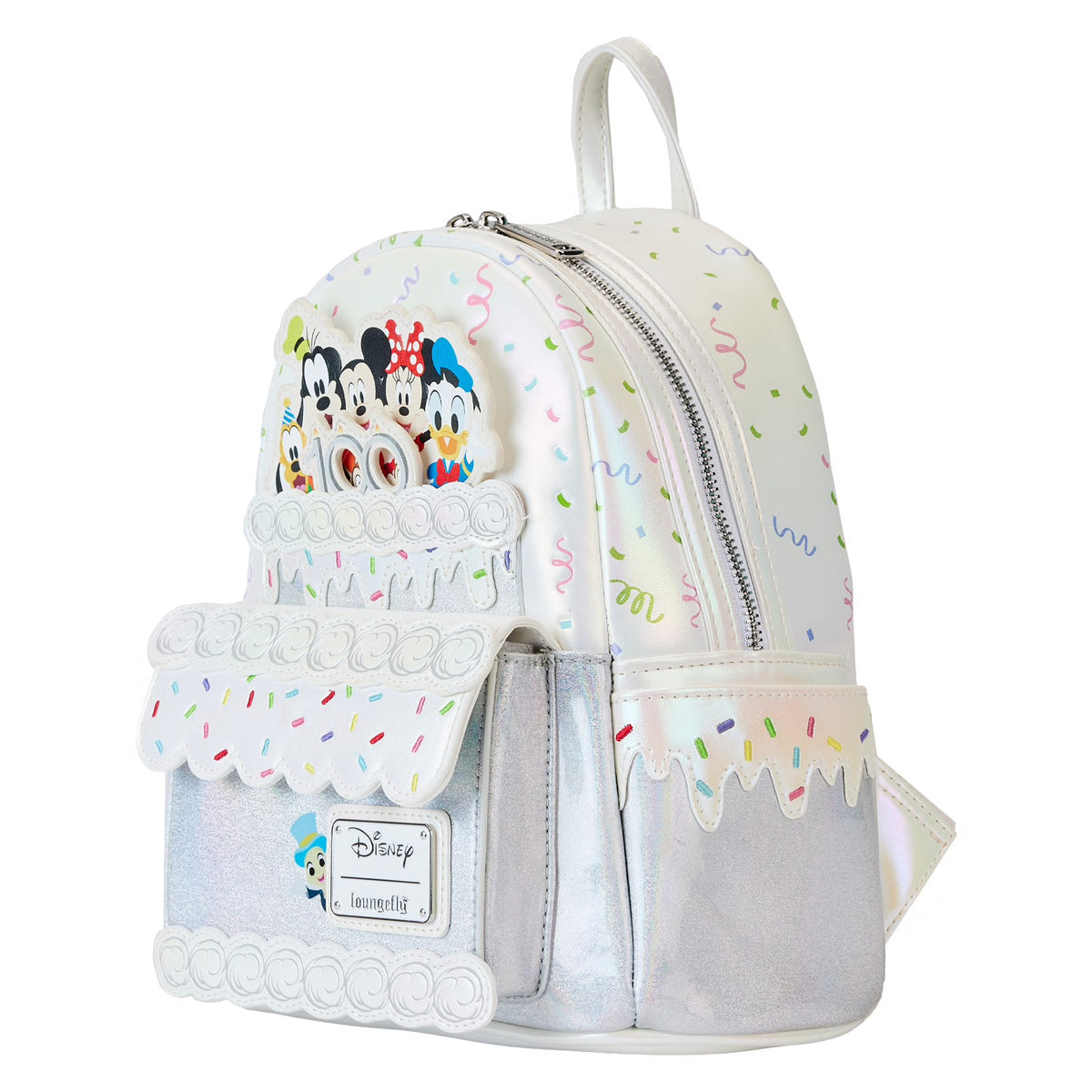 Loungefly Mini Backpack 100 Years Disney Celebration Cake Pattern  White-2