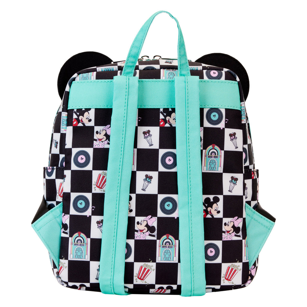 Loungefly Mickey and Minnie Date Night Diner Nylon Mini Backpack