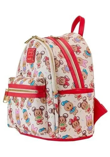 Loungefly Disney Mickey and Friends Gingerbread Cookie Allover Print Ear Holder Mini Backpack-zoom-3