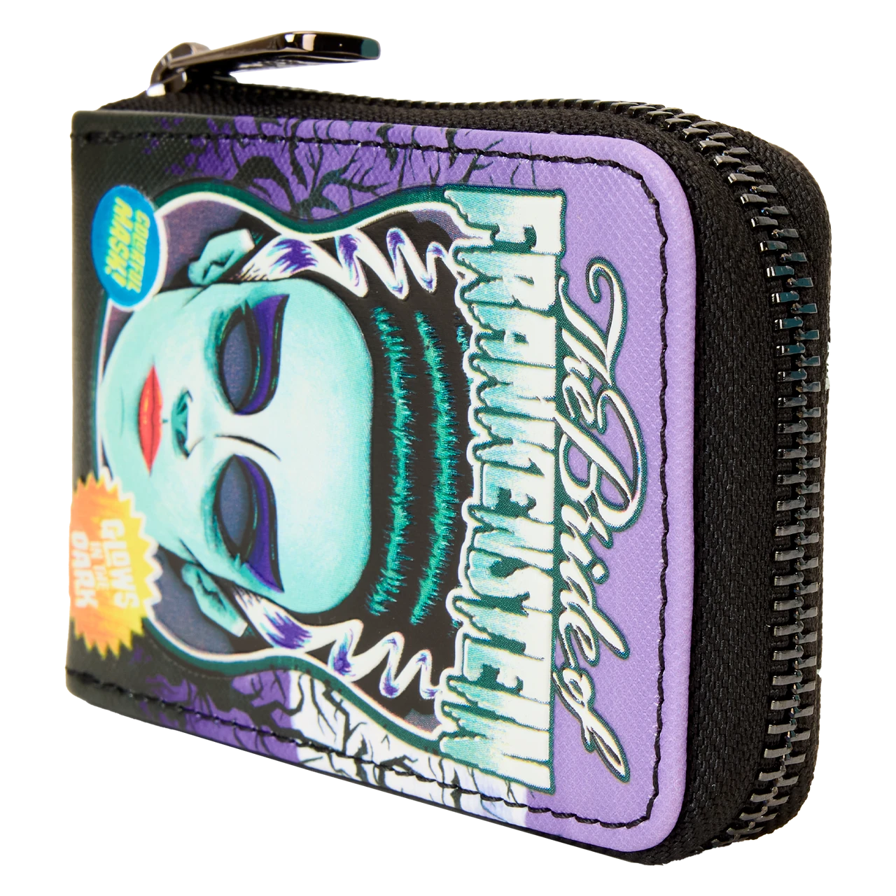 Loungefly Universal Monsters Bride of Frankenstein Neon Mask Accordion Wallet-6