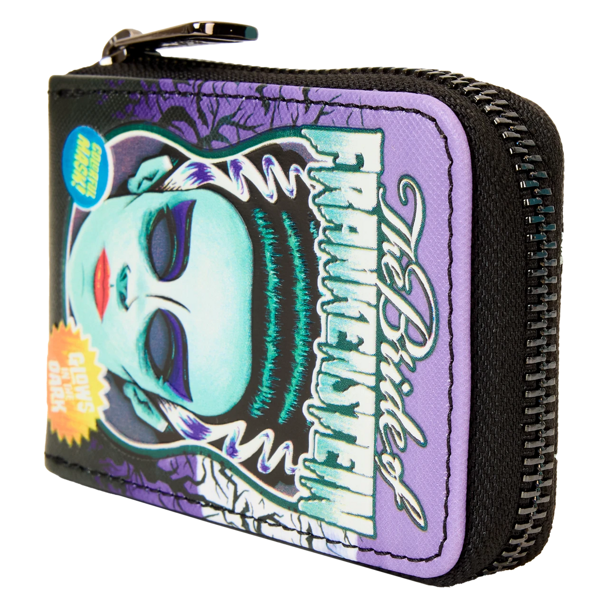 Loungefly Universal Monsters Bride of Frankenstein Neon Mask Accordion Wallet-zoom-6