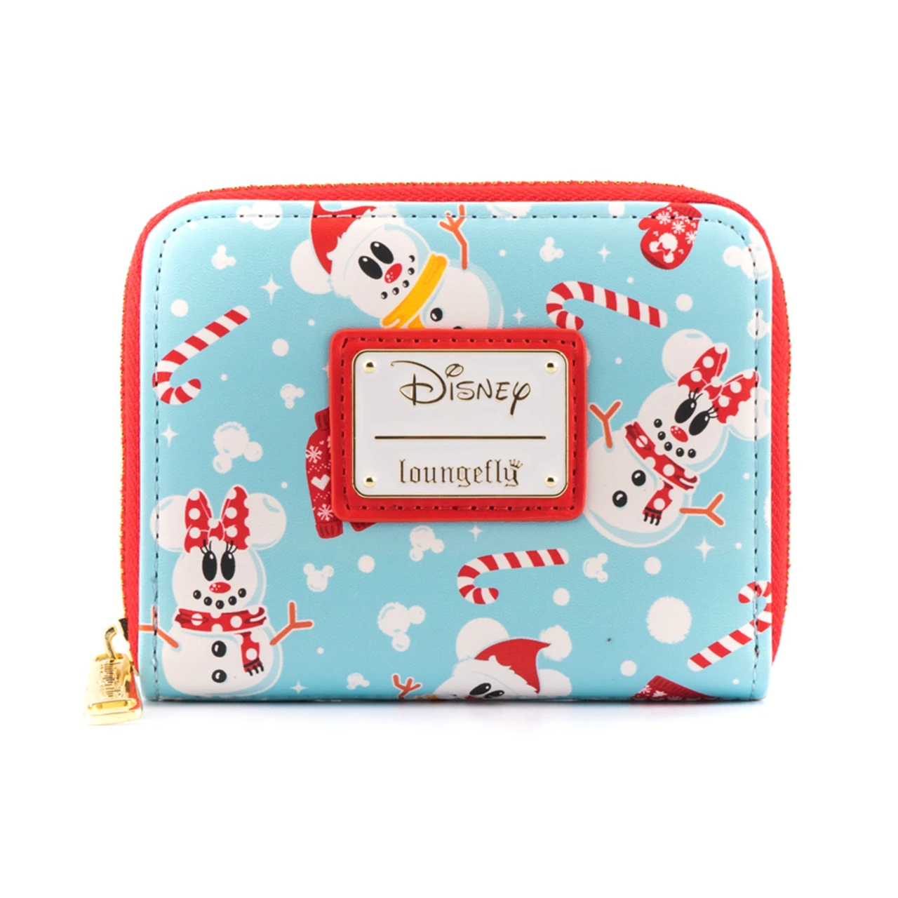 Loungefly Disney Mickey Minnie Snowman Zip Around Wallet
