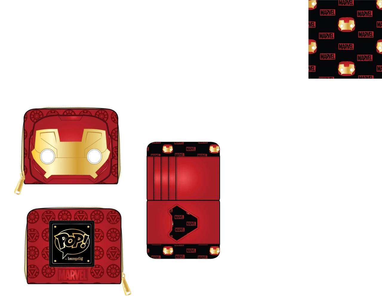 Pop! Loungefly Disney Marvel Iron Man Head Zip-Around Wallet-zoom-3