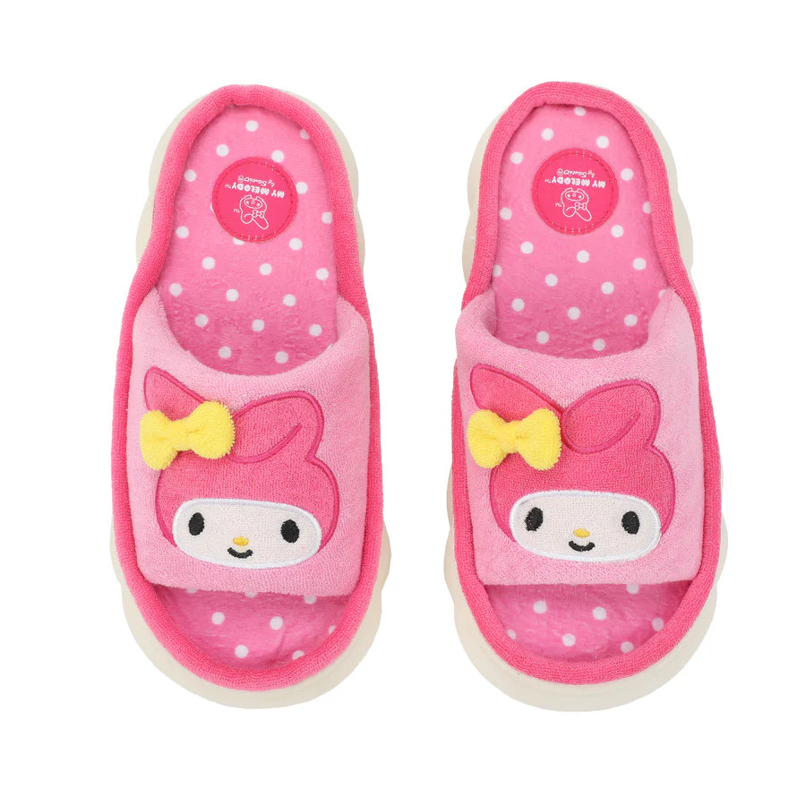 Sanrio My Melody 3D character Face Art Women's Pink open toed slide slippers-3