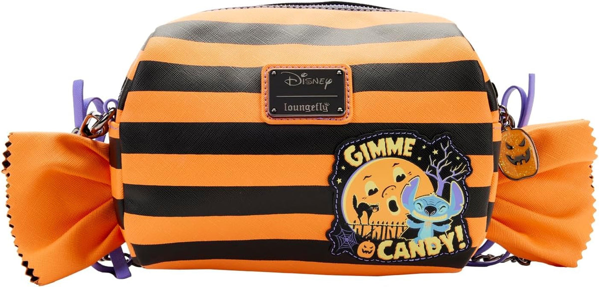 Loungefly Disney Lilo and Stitch Striped Halloween Candy Wrapper Crossbody Bag Purse-zoom-5