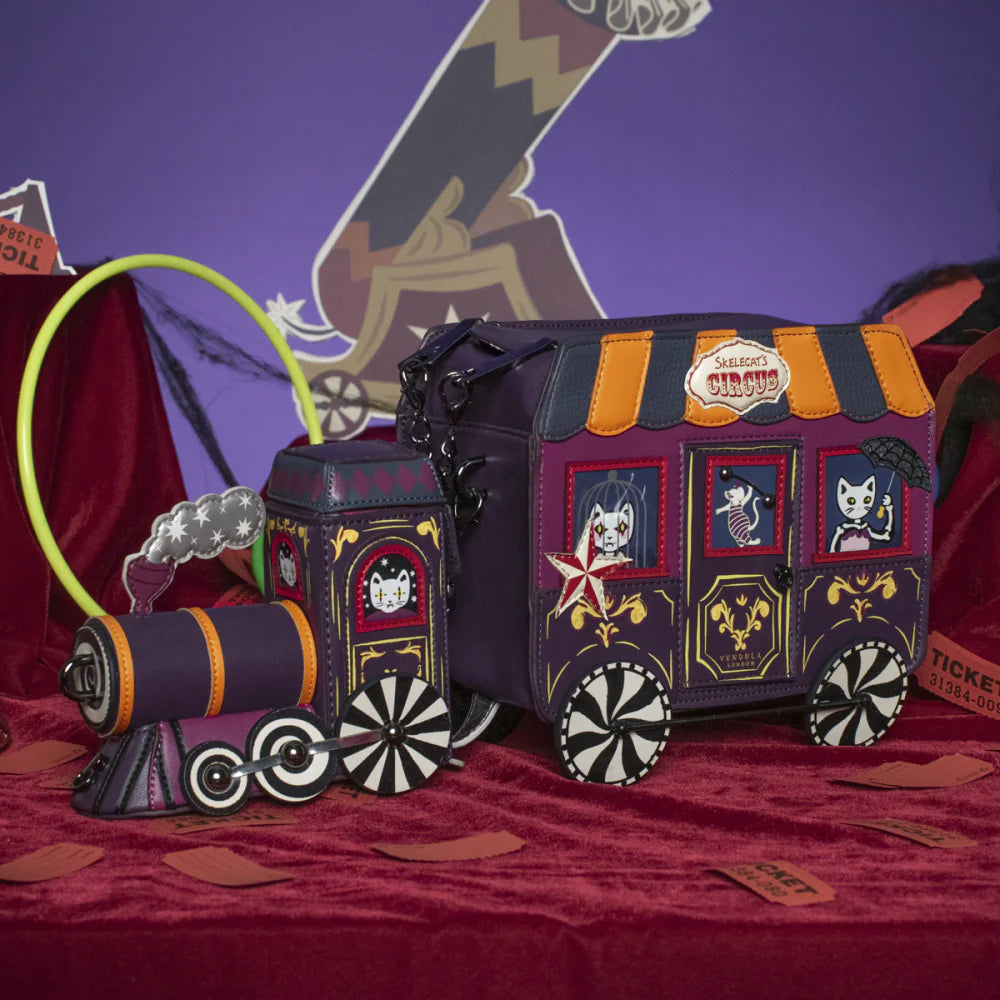 Vendula London Skelecat's Traveling Ghost Circus Train Bag-1