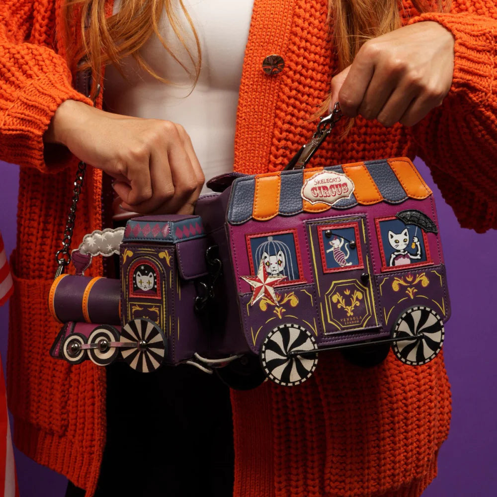 Vendula London Skelecat's Traveling Ghost Circus Train Bag-12