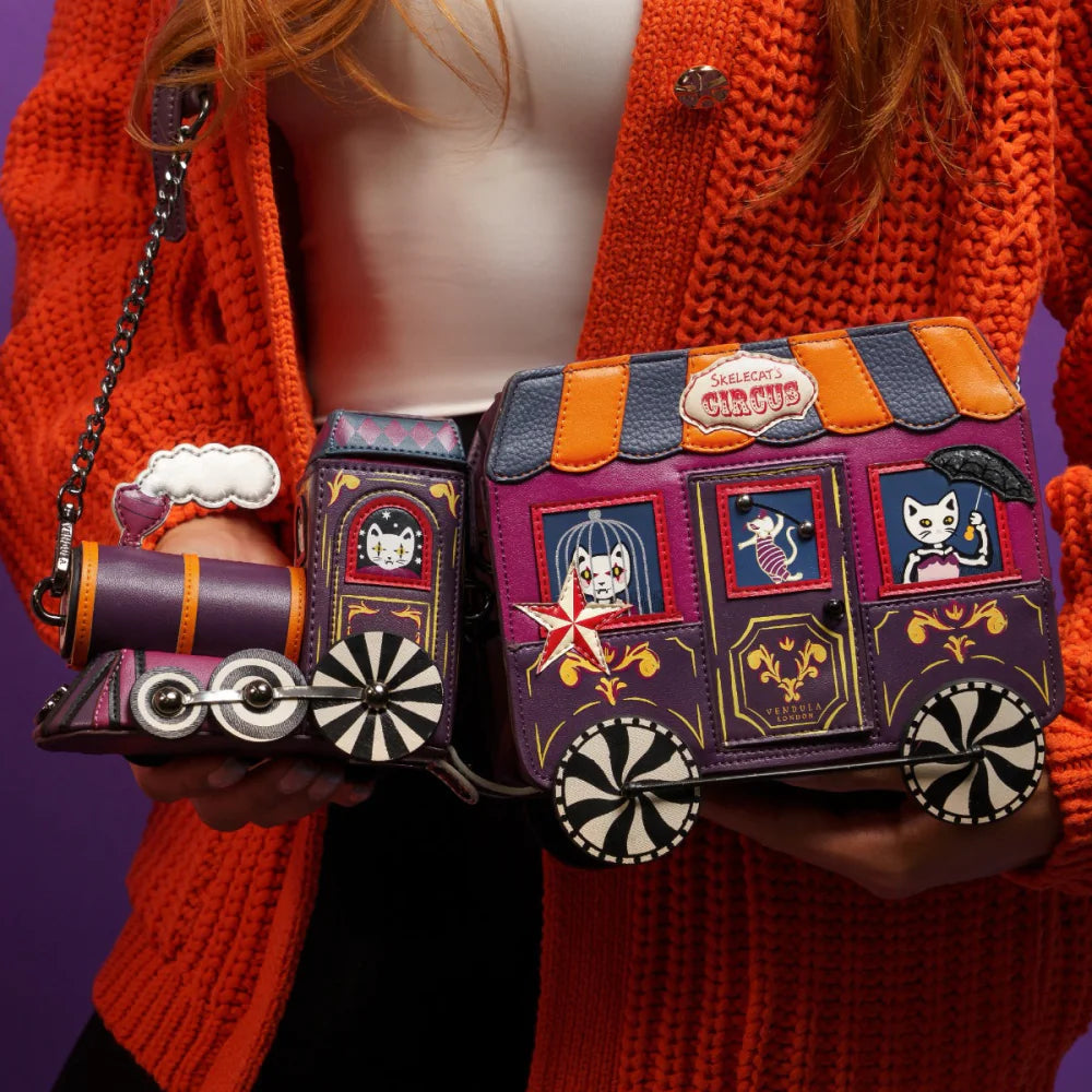 Vendula London Skelecat's Traveling Ghost Circus Train Bag-13